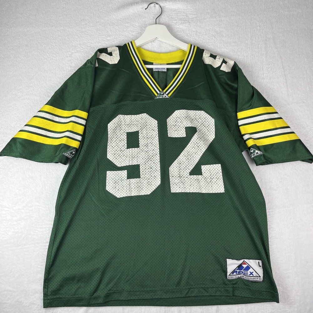 Vintage Green Bay Packers Football Jersey Mens Large Green Apex One NFL Sports